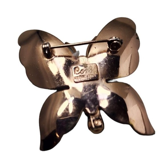 Vintage Signed Coro Craft Sterling Butterfly Brooch (A3083) - Picture 3 of 4